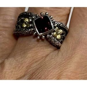 Barbara  Bixby size 9 Garnet sterling silver ring